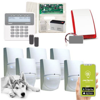 ZESTAW ALARMOWY SATEL PERFECTA-IP 32-WRL 6 CZUJEK SWAN QUAD + PRF-LCD-WRL + SYRENA MSP-300 R